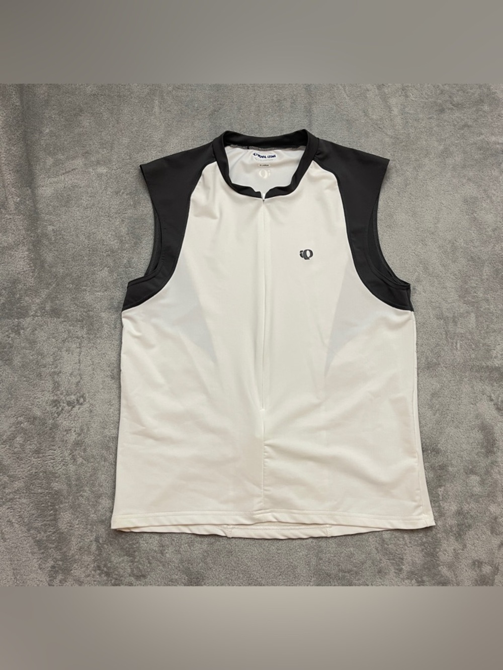 Pearl Izumi Sleeveless Jersey 3/4 zip white and black Women's XL Nylon Spandex